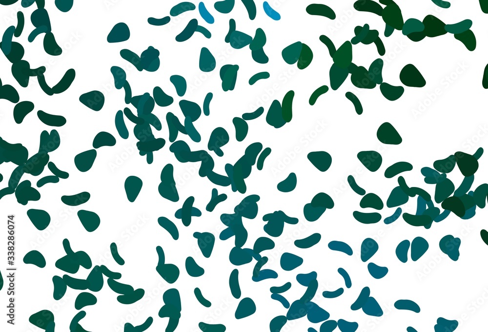 Light Blue, Green vector template with memphis shapes.