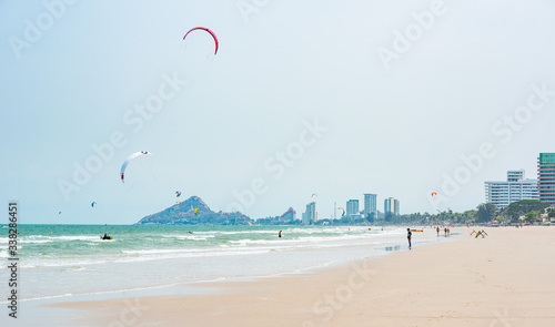Kitesurfing Thailand Hua hin on a Sunny day