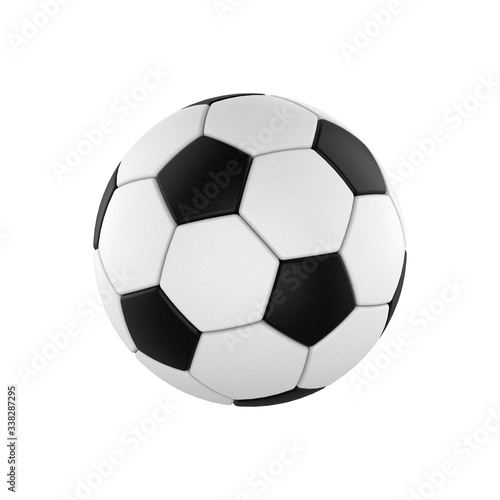 Football ball on white background. 3D illustration. © SkyWorks