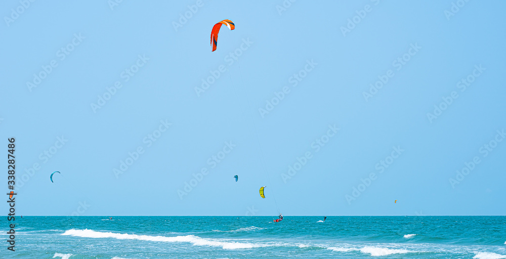 Kitesurfing Thailand Hua hin on a Sunny day Kitesurfing Thailand Hua hin on a Sunny day
