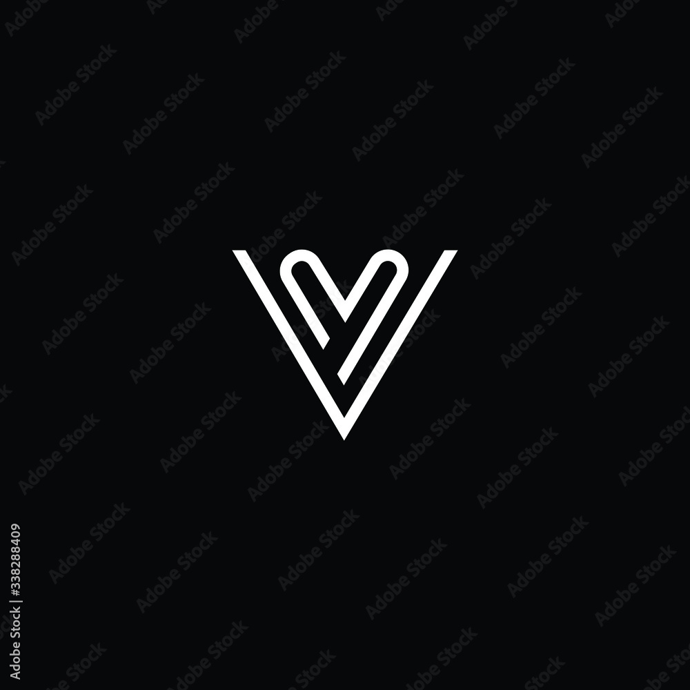 Minimal elegant monogram art logo. Outstanding professional trendy awesome artistic VM MV initial based Alphabet icon logo. Premium Business logo White color on black background Minimal elegant monogram art logo. Outstanding professional trendy awesome artistic VM MV initial based Alphabet icon logo. Premium Business logo White color on black background