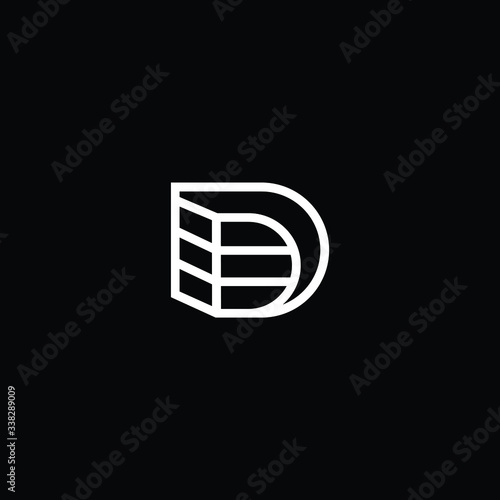 Minimal elegant monogram art logo. Outstanding professional trendy awesome artistic 3D D DE ED initial based Alphabet icon logo. Premium Business logo White color on black background