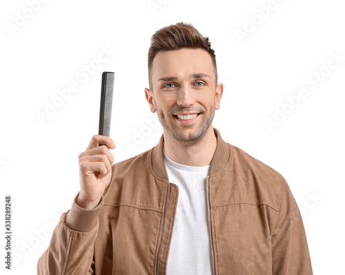 Handsome young man with com...