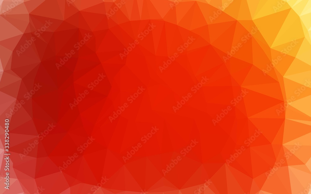 Fototapeta premium Light Red, Yellow vector polygonal pattern. Creative illustration in halftone style with gradient. Brand new design for your business.