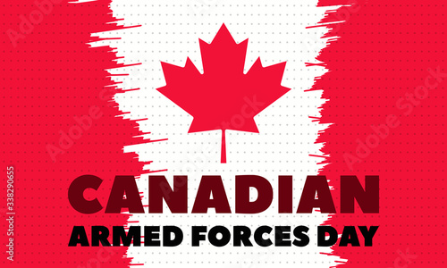 Canadian Armed Forces Day. Canadian National holiday. Celebrated in June. Maple leaf vector design. Greeting card, poster, banner concept. 