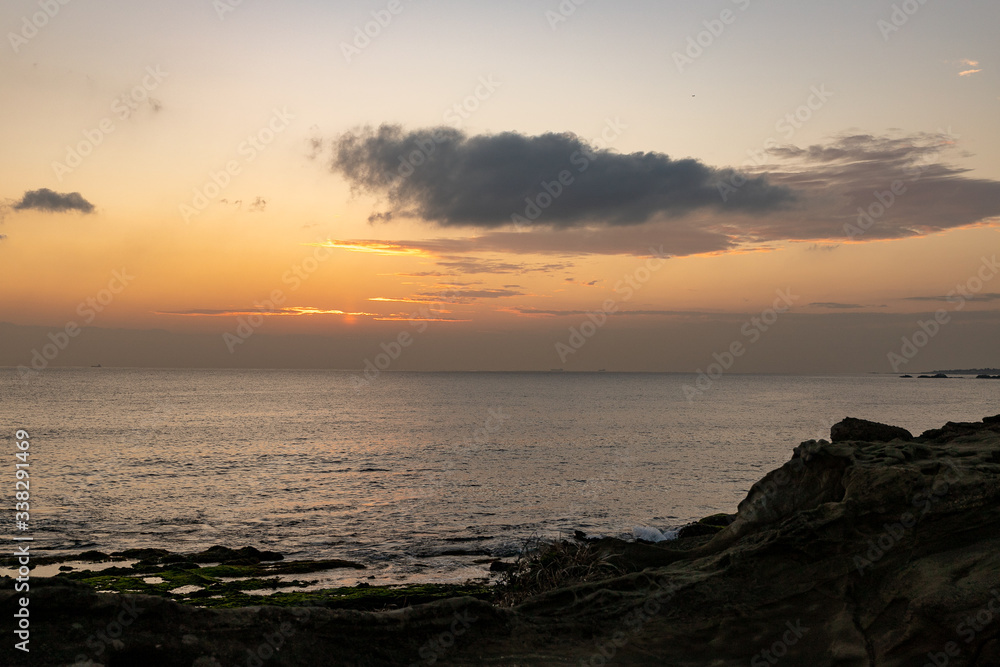 夕暮れの野島崎　千葉県南房総市　日本