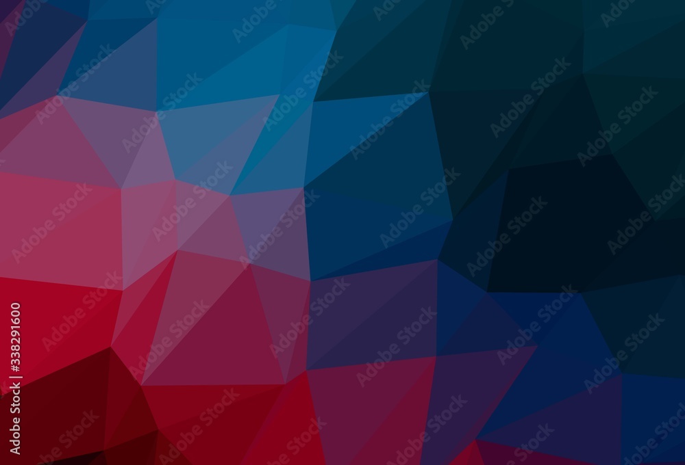 Obraz premium Dark Blue, Red vector low poly texture.