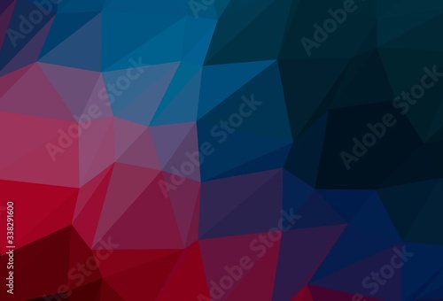 Dark Blue  Red vector low poly texture.