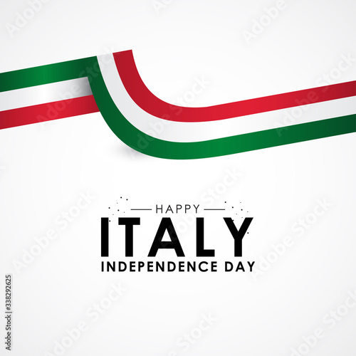 Italy Independence Day Banner With Flag Illustration