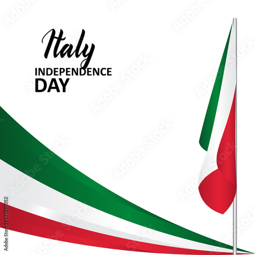 Italy Independence Day Banner With Flag Illustration