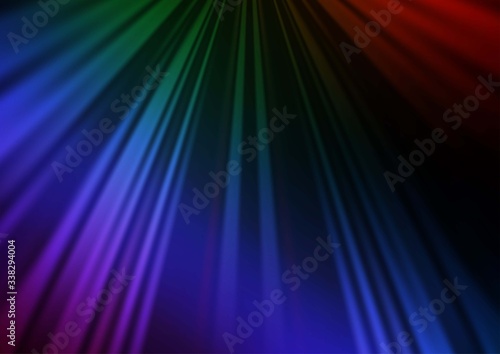 Dark Multicolor, Rainbow vector background with straight lines. Shining colored illustration with narrow lines. Pattern for ads, posters, banners. © Dmitry