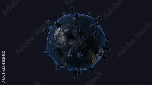 Planet earth turns into a coronavirus. 3D rendering.