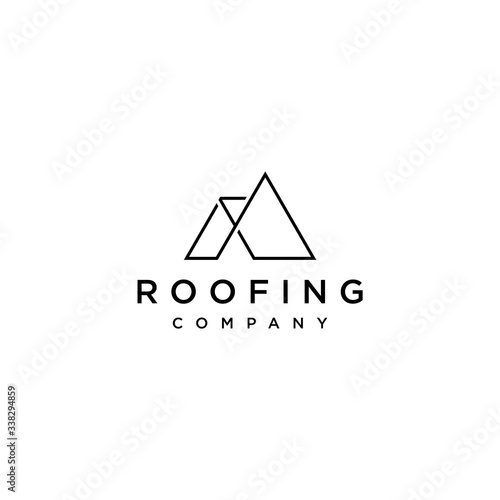 Clean logo design of home roof with white background - EPS10 - Vector.