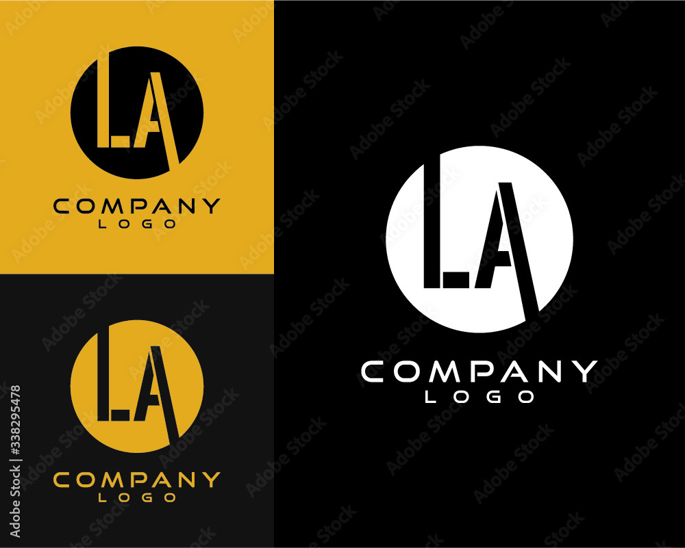 LA, AL letter, initial logo design letter with circle shape LA, AL letter, initial logo design letter with circle shape