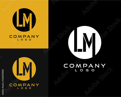 LM, ML letter, initial logo design letter  with circle shape 