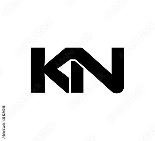 Initial 2 letter Logo Modern Simple Black KN
