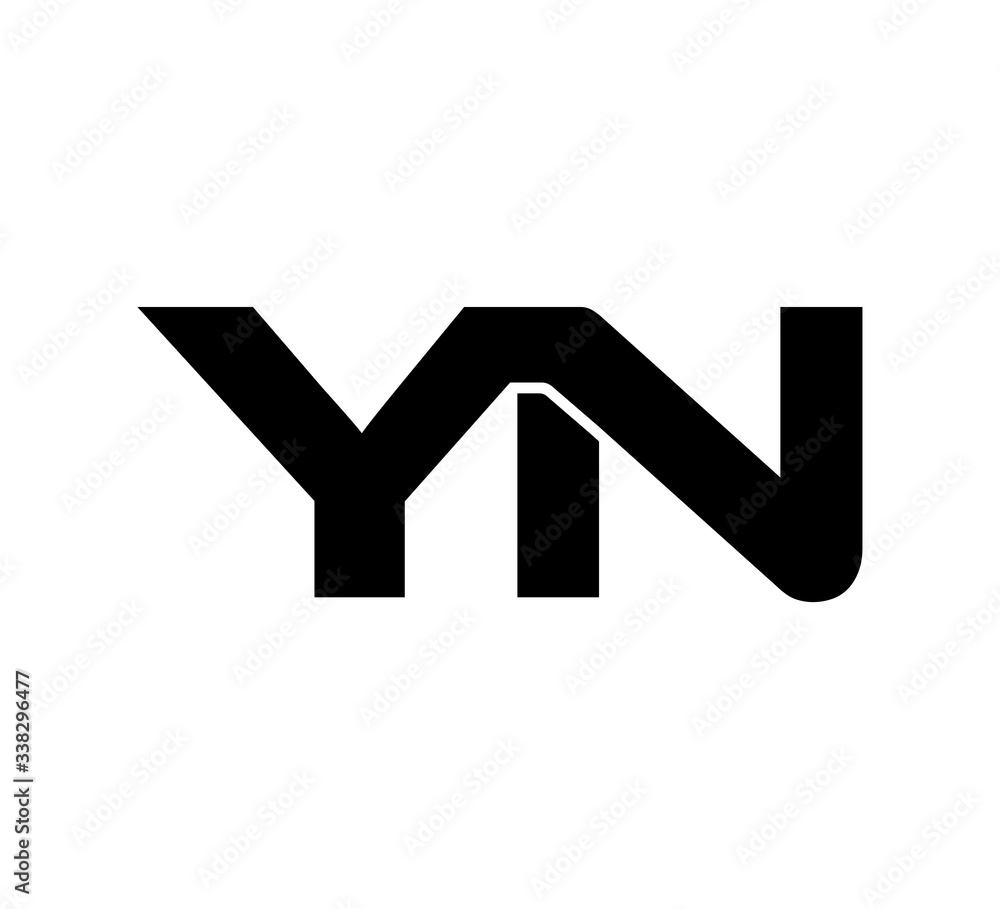 Initial 2 letter Logo Modern Simple Black YN - obrazy, fototapety, plakaty 