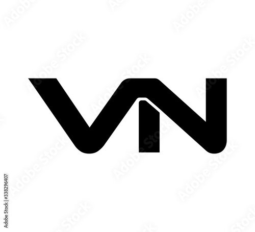Initial 2 letter Logo Modern Simple Black VN