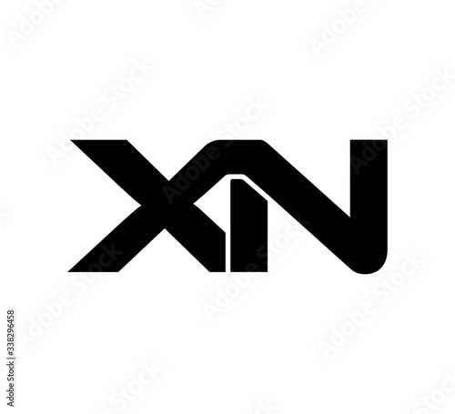Fototapeta Naklejka Na Ścianę i Meble -  Initial 2 letter Logo Modern Simple Black XN