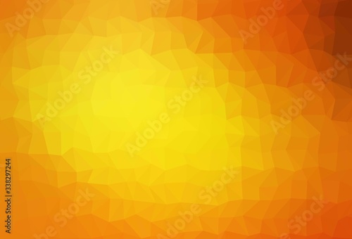 Light Orange vector shining triangular template.