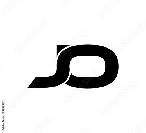 Initial 2 letter Logo Modern Simple Black JO