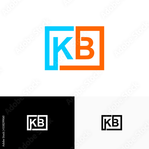 KB, BK Letter, initial logo design template vector