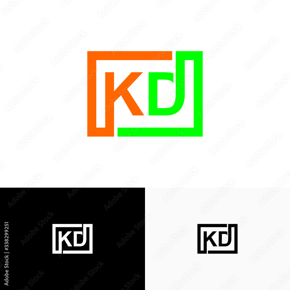 KD, DK Letter, initial logo design template vector KD, DK Letter, initial logo design template vector