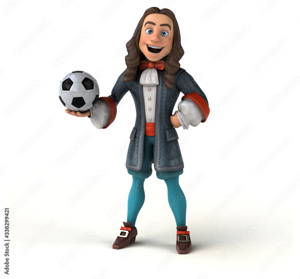 3D Illustration of a cartoon man in historical baroque costume 3D Illustration of a cartoon man in historical baroque costume