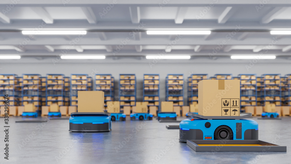 An army of robots efficiently sorting hundreds of parcels per hour(Automated guided vehicle) AGV. An army of robots efficiently sorting hundreds of parcels per hour(Automated guided vehicle) AGV.