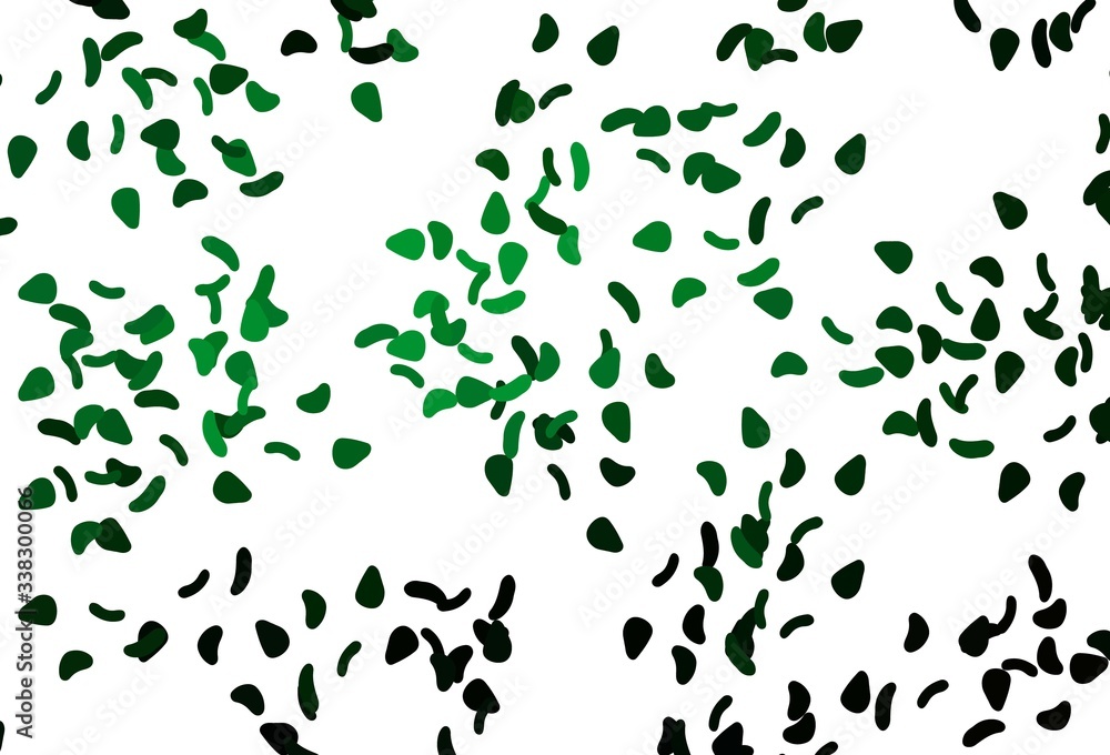 Light Green vector pattern with chaotic shapes.