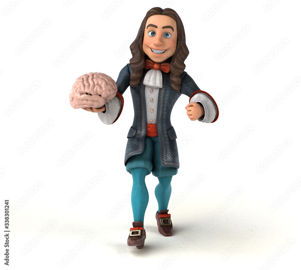 3D Illustration of a cartoon man in historical baroque costume 3D Illustration of a cartoon man in historical baroque costume