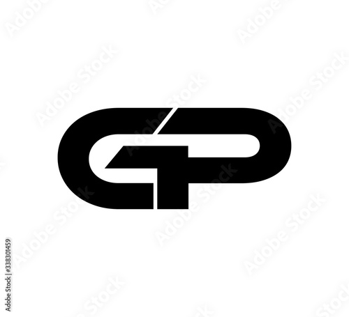 Initial 2 letter Logo Modern Simple Black GP