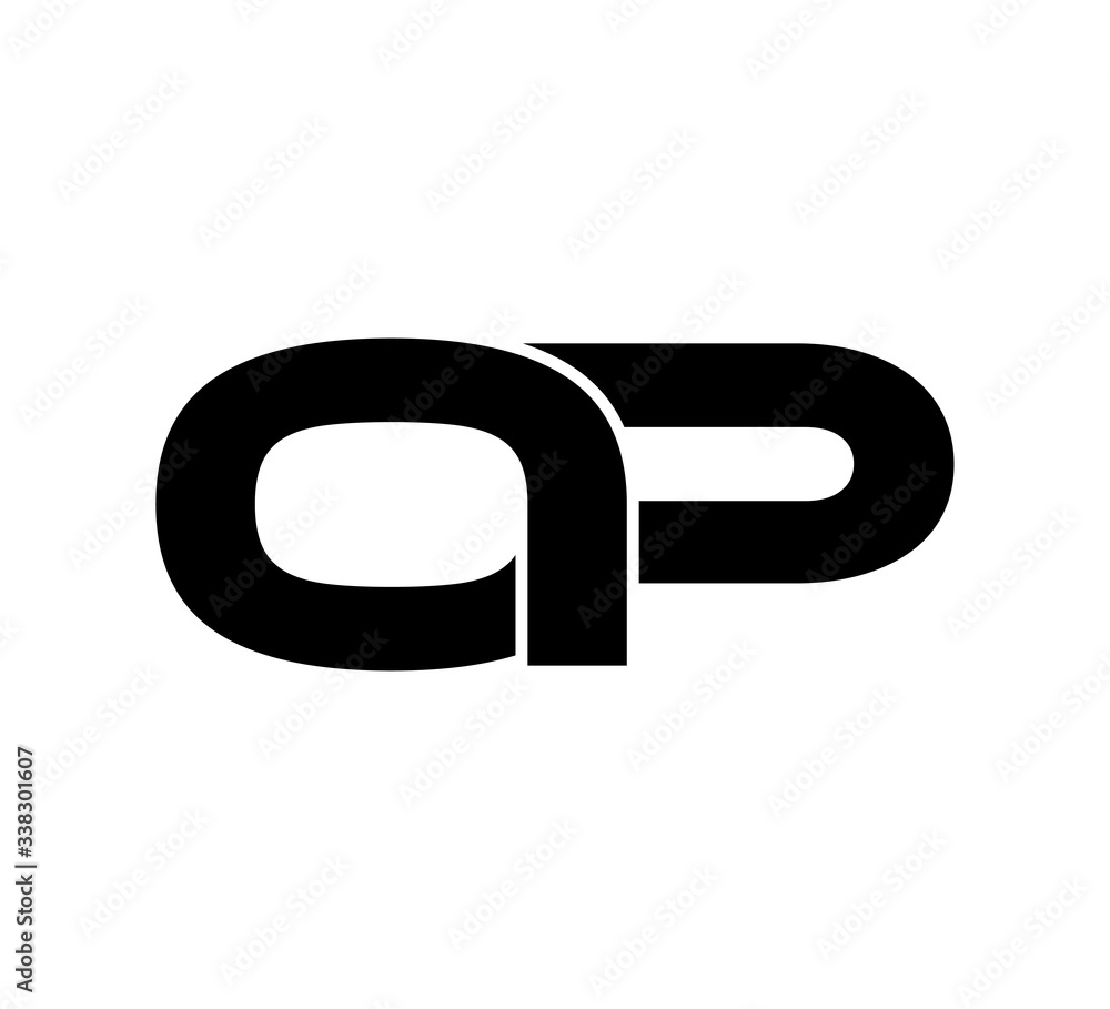 Initial 2 letter Logo Modern Simple Black OP Initial 2 letter Logo Modern Simple Black OP