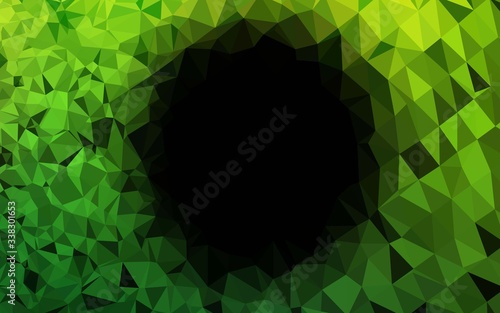 Light Green vector shining triangular pattern. A vague abstract illustration with gradient. Triangular pattern for your business design.