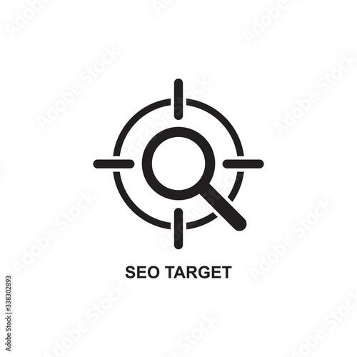 SEO TARGET ICON , MAGNIFIER FOCUS ICON