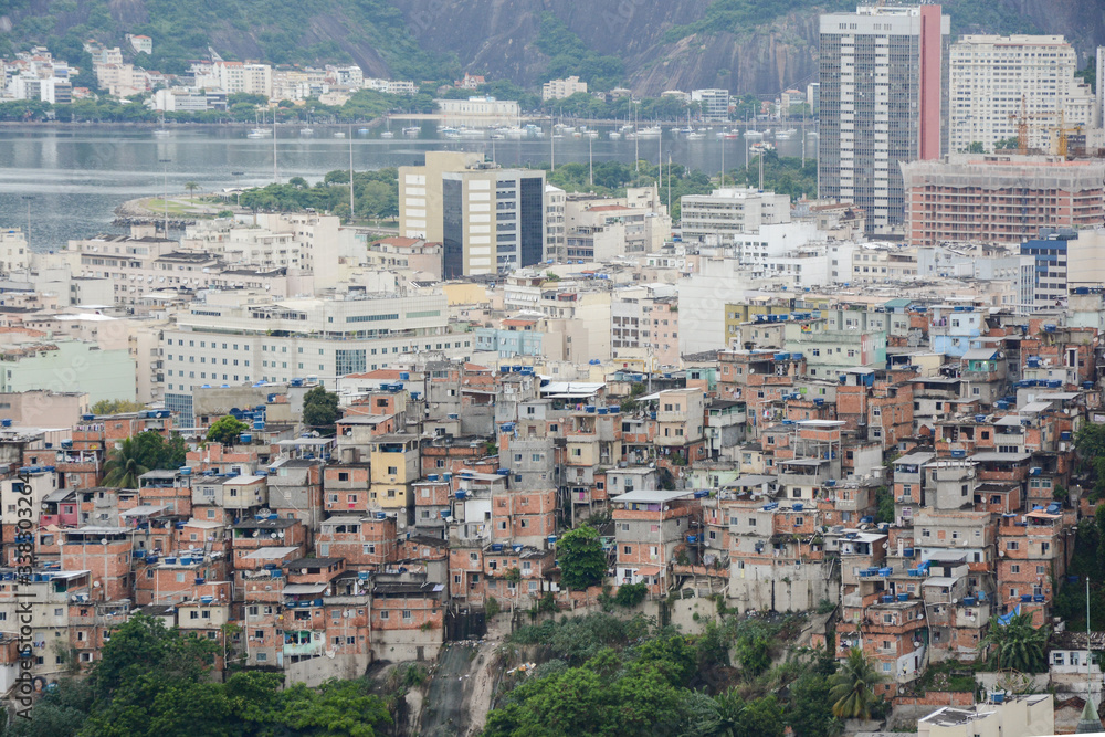View of 'Favela' and high-rise buildings