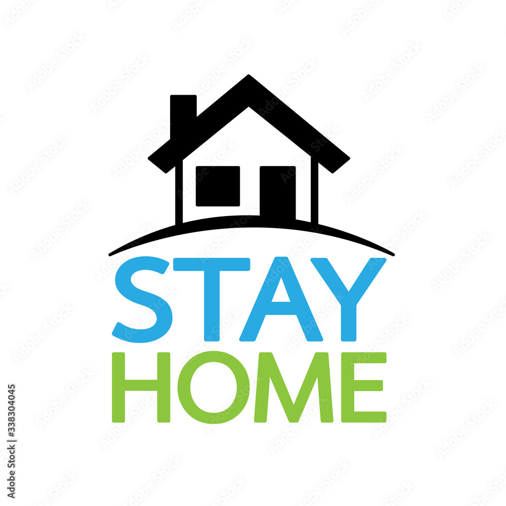 Stay home quote text Coronavirus COVID 19 protection