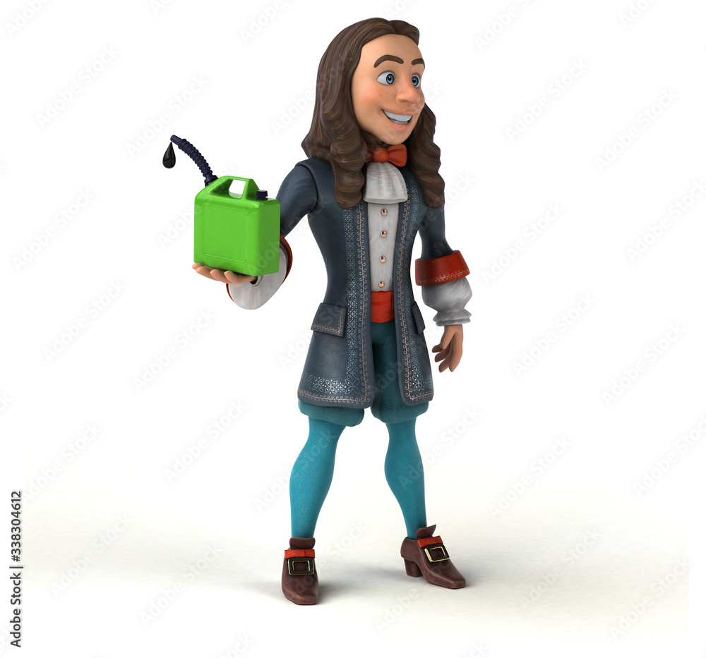 3D Illustration of a cartoon man in historical baroque costume 3D Illustration of a cartoon man in historical baroque costume