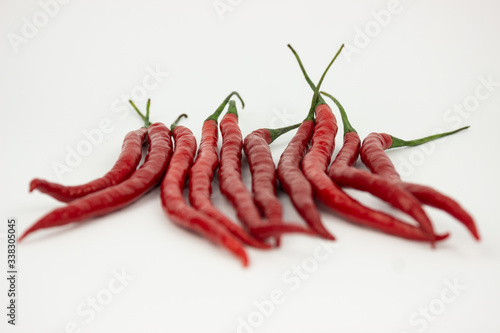 Red chilli pepper on whhite background
