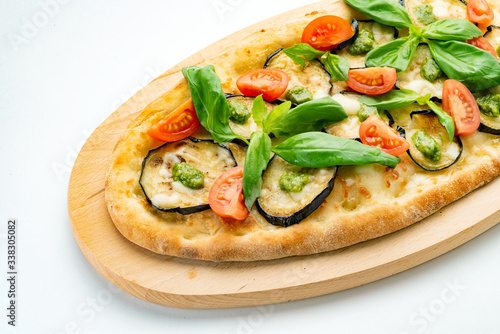 tasty pizza on the white background