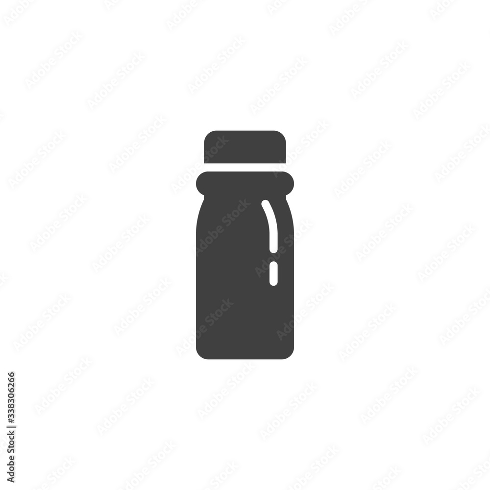 Plastic yogurt bottle vector icon. filled flat sign for mobile concept and web design. Milk bottle glyph icon. Symbol, logo illustration. Vector graphics Plastic yogurt bottle vector icon. filled flat sign for mobile concept and web design. Milk bottle glyph icon. Symbol, logo illustration. Vector graphics