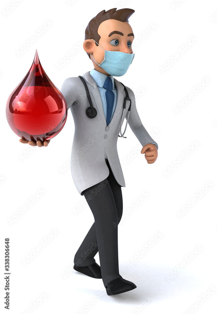 3D illustration of a cartoon character with a mask 3D illustration of a cartoon character with a mask