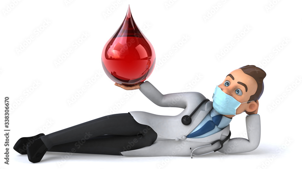 3D illustration of a cartoon character with a mask 3D illustration of a cartoon character with a mask