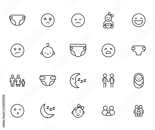 Icon set of baby.
