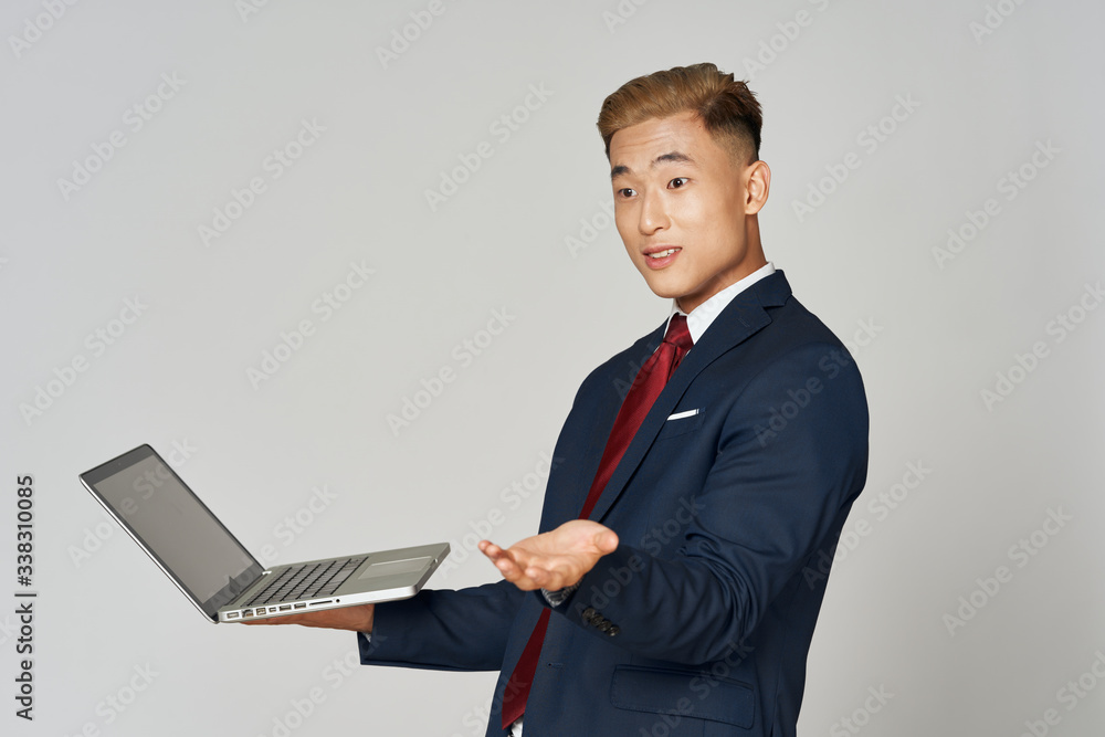 young businessman working on laptop young businessman working on laptop