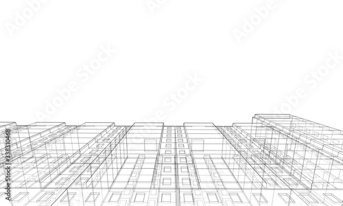 Vector wire-frame model of a multi-storey building