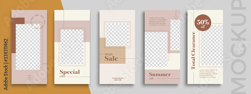 Trendy editable Instagram Stories template. Design  for social media. Flash Sale