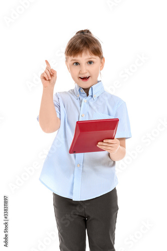 Little girl with calculator...
