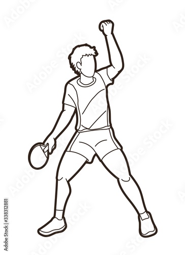 Ping Pong player, Table tennis action cartoon graphic vector © sila5775