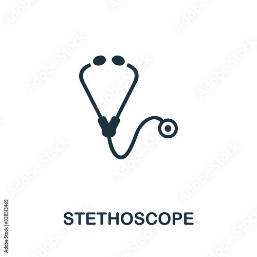 Stethoscope icon set. Four elements in diferent styles from medicine icons collection. Creative stethoscope icons filled, outline, colored and flat symbols